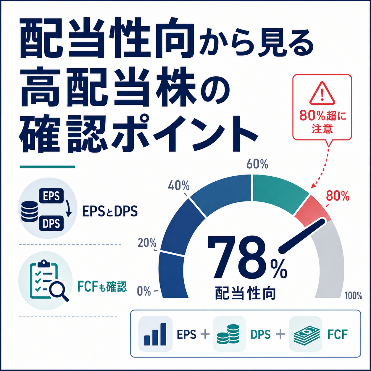 高配当株の配当性向は何％なら注意？80％・100％超の確認ポイント