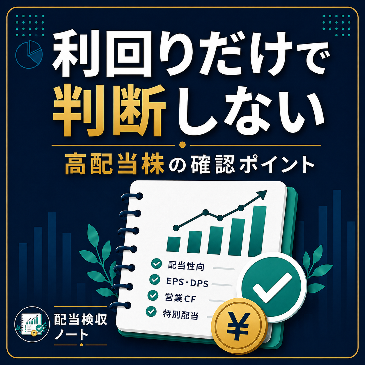 配当利回りだけで高配当株を判断しないための確認ポイント