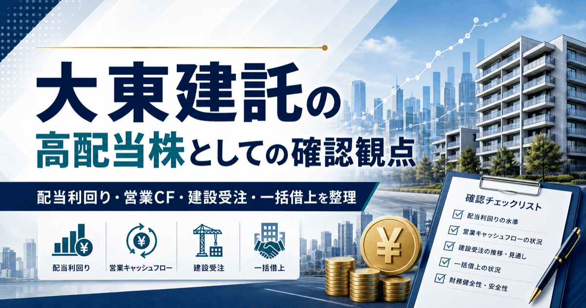 大東建託の配当利回りは魅力的に見えるが、決算短信で確認したいポイント